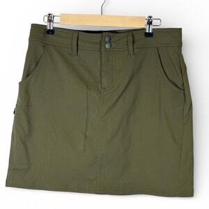 Prana Womens Olive Green Halle Skort Hiking Outdoor Utility Skirt Size 8